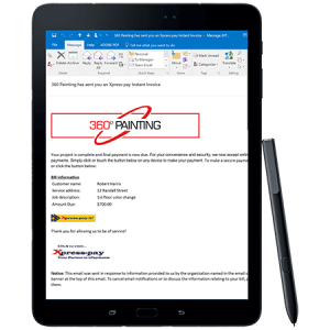Emailed-invoice-on-tablet