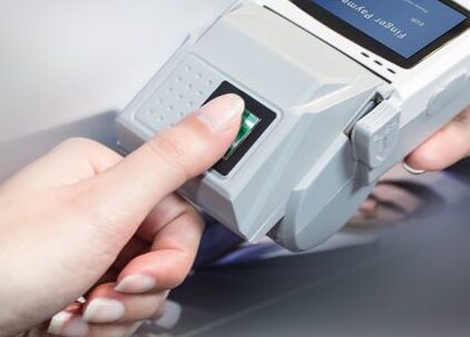 Biometric Payments. Thumb print reader